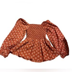 NWT Orange, Red, and White Hayden Los Angeles Floral Blouse